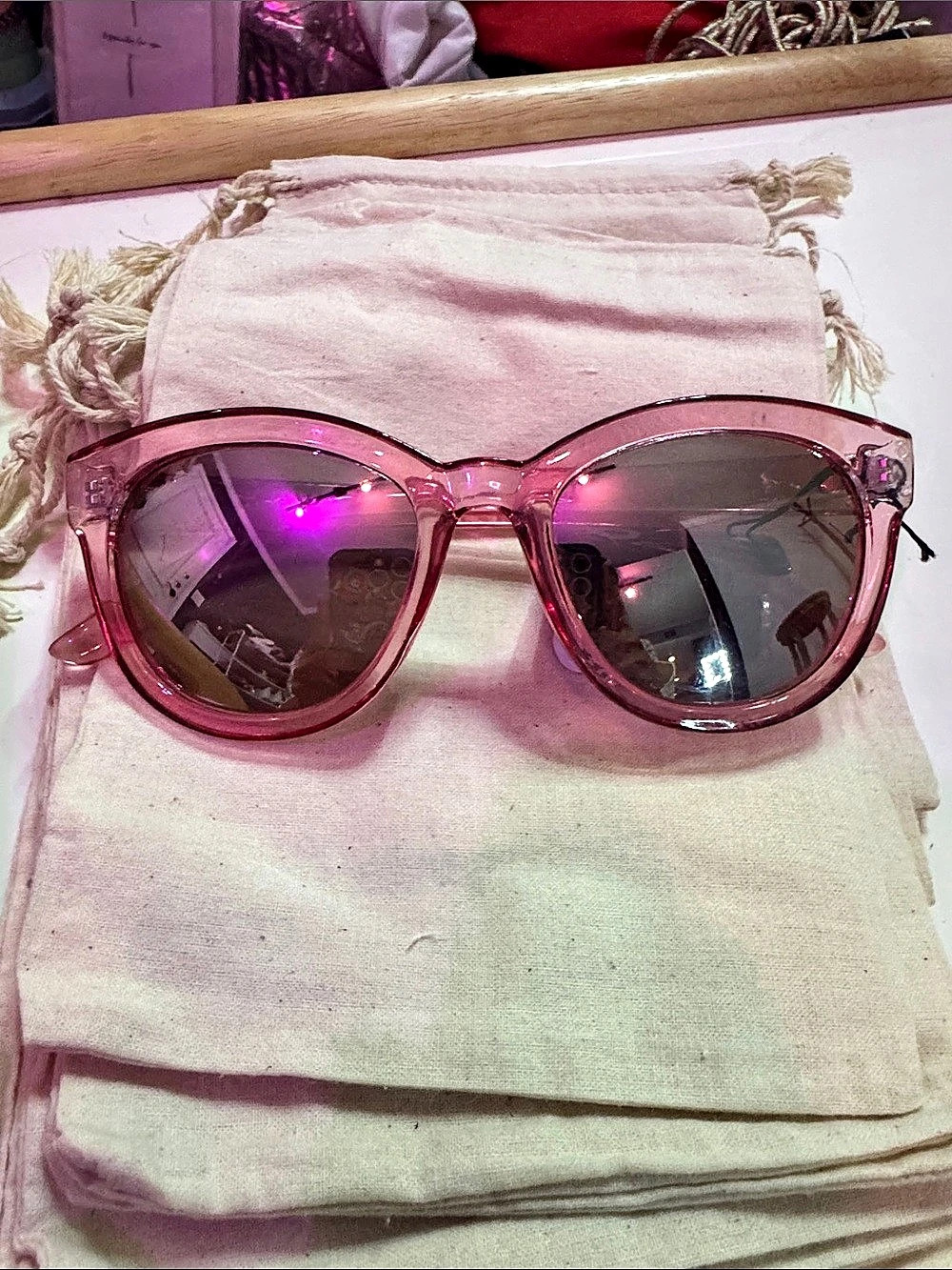VOX Pink Oversized Sunglasses